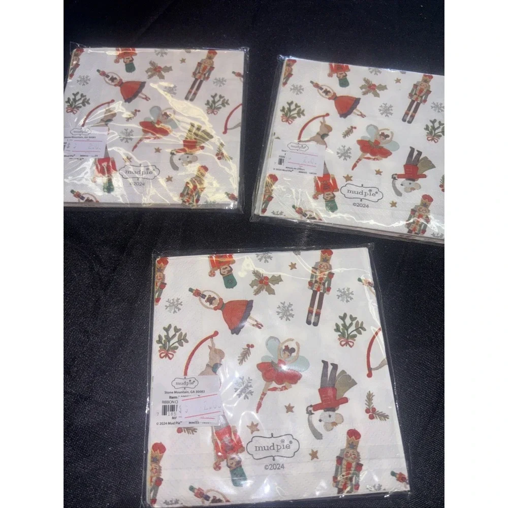 Christmas Paper Napkins Nutcracker Plaid set of 3 Sets 36 Total Mud Pie